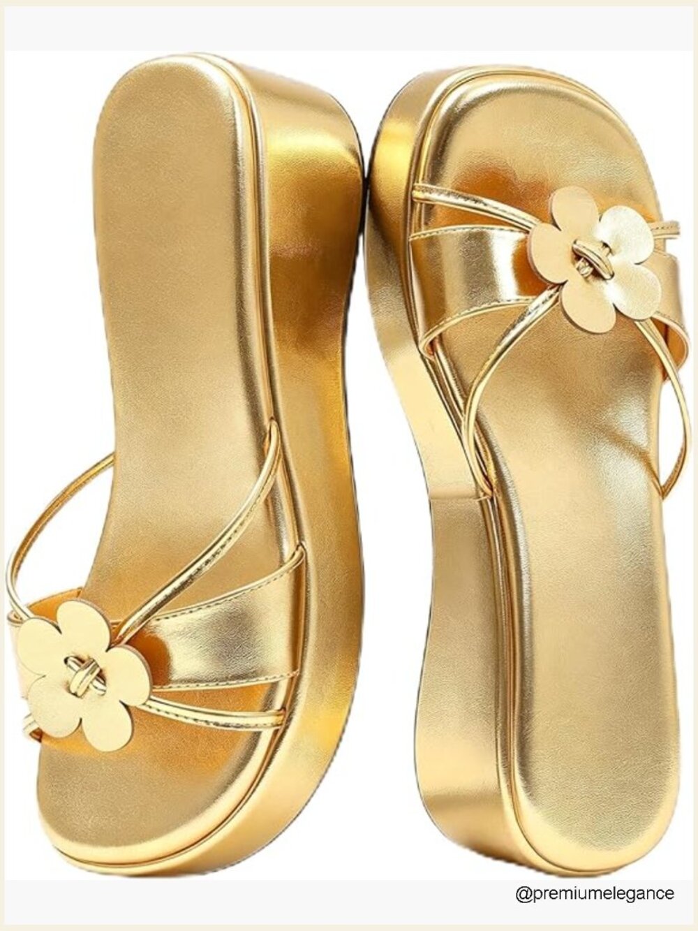 Platform Wedge Sandals Chunky Floral Strap Square Toe Slip On Cute Summer Beach